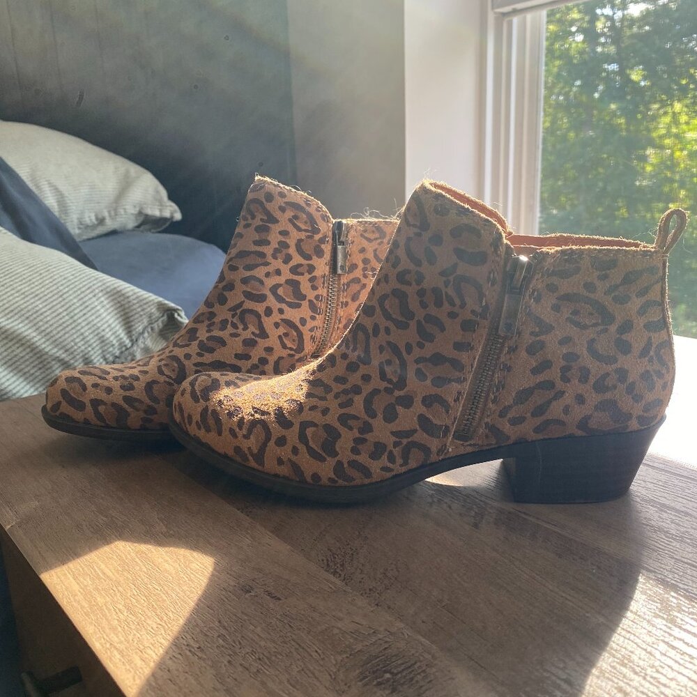 Lucky Brand Basel Bootie Leopard Print Size 6